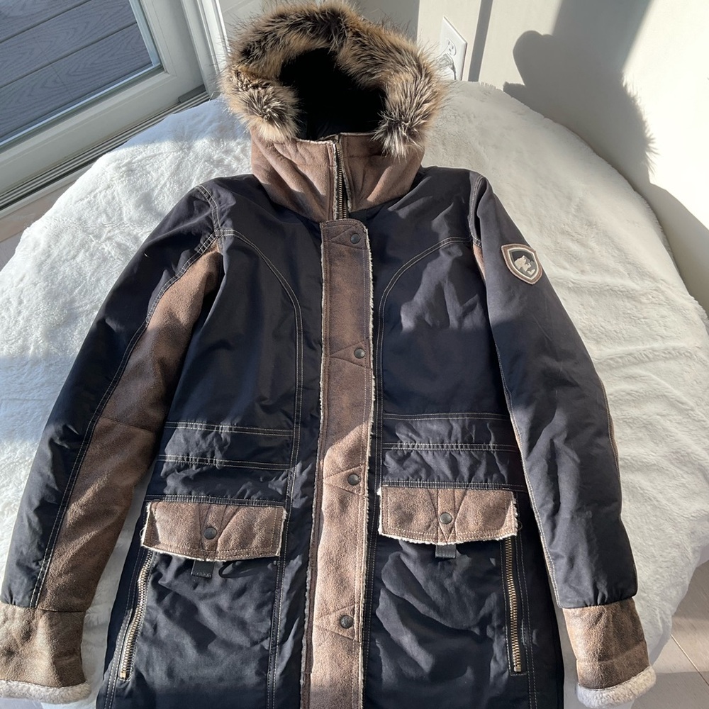 Kohl Arktik Down Black Brown Parka size Small